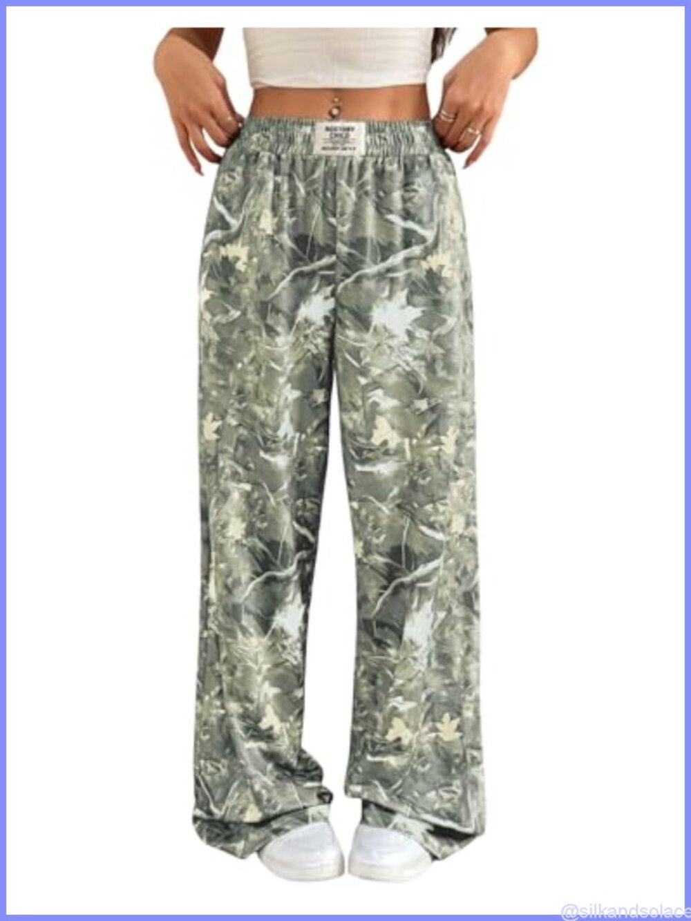 Y2K High Waisted Wide Leg Cargo Pants Camo Sweatpants Casual Joggers